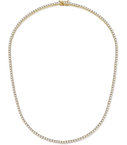 TIKJE Tennis Necklace 925 Sterling Silver| 3mm Round Cubic